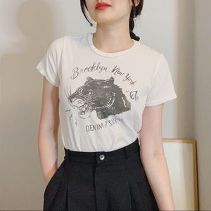 RL Tomboy Cotton Black Leopard Brooklyn T-shirt
